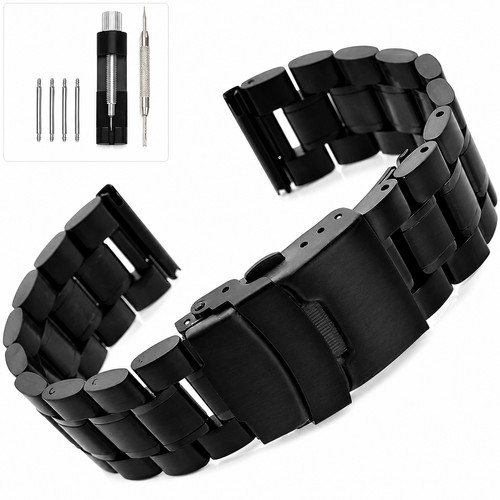 Solid stainless steel watch - steel,