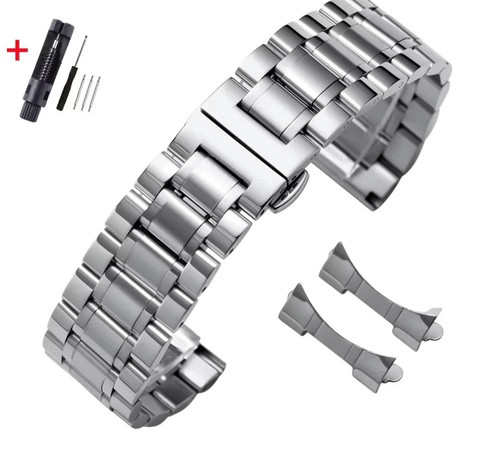 Stainless steel watch - steel, strap