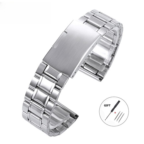 Silver stainless steel watch - silver,
